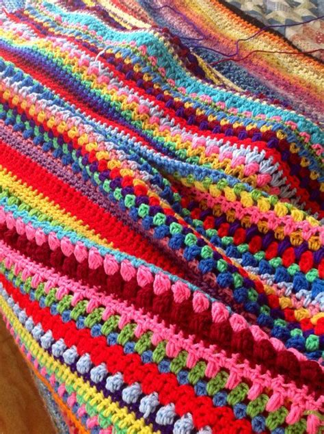 Crochet Afghan Multi Stitch Colorful Rainbow By Robinmeaddesigns 125
