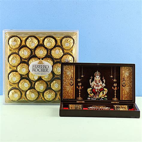 Buysend Lord Ganesha Pooja Box And Ferrero Rocher Online Ferns N Petals