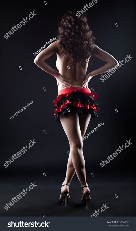 Graceful Naked Flamenco Dancer Posing In Studio Stock Photo 135796952
