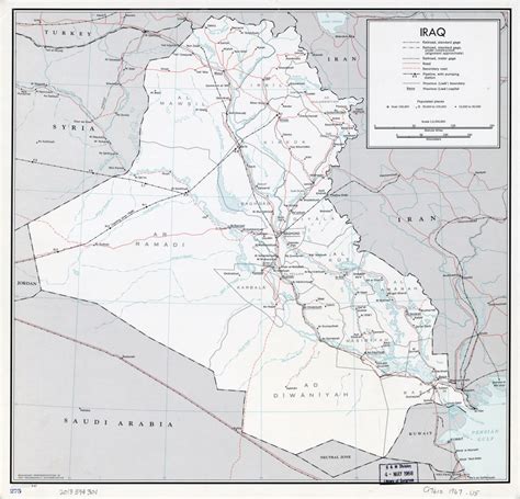 Large Scale Political And Administrative Map Of Iraq With Roads