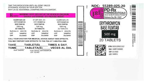 Dailymed Erythromycin Base Erythromycin Tablet Film Coated
