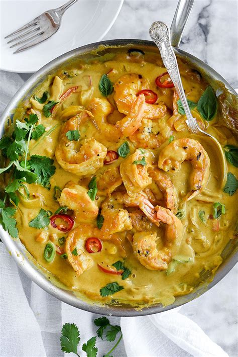 Look for any brand that don't add much salt to frozen shrimp or ask for help on choosing the less salty fresh shrimp in the seafood aisle. Shrimp In Thai Coconut Sauce | foodiecrush.com