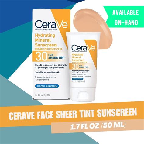 Cerave Hydrating Mineral Face Sheer Tint Spf Sunscreen Beauty