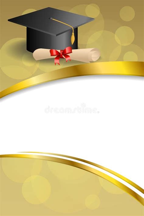 Background Abstract Beige Education Graduation Cap Diploma Red Bow
