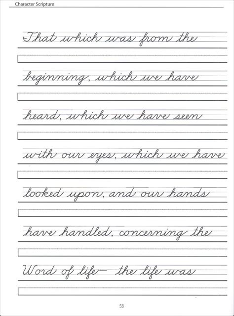 Zaner Bloser Cursive Handwriting Worksheet