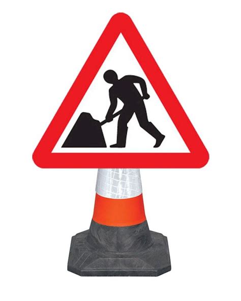Road Works Men At Work Cone Sign From Aspli Safety