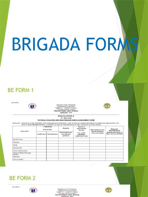 Brigada Forms Presentation Pdf