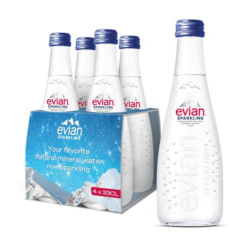 Buy Evian Sparkling Carbonated Natural Mineral Water 330ml Glass Bottle Case Of 4 Bottles
