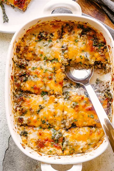 A typical target for total estimated glycemic load is 100 or less per day. Ground Beef and Cauliflower Rice Casserole | Low Carb + Keto