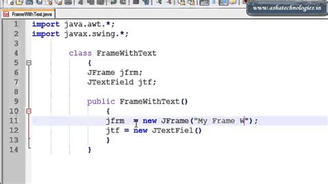 Java Swings Tutorials Creating Text Field In Frame In Java Swings