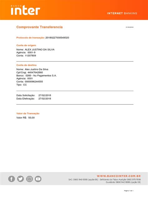Conoce tu banco en línea. Comprovante Transferência