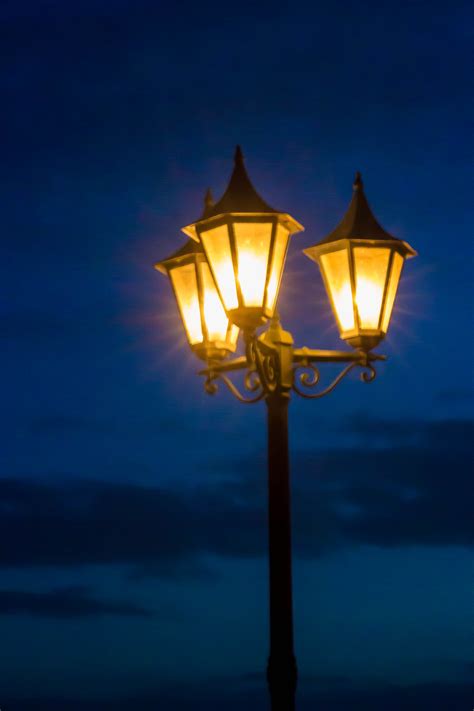 Wallpaper Street Light Night Reflection Sky Symmetry Blue Evening Lamp Lighting