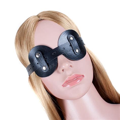 Fetish Eye Mask Pu Leather Bondage Blindfold Black Restraints Blindfold Eye Mask Sex Toys For