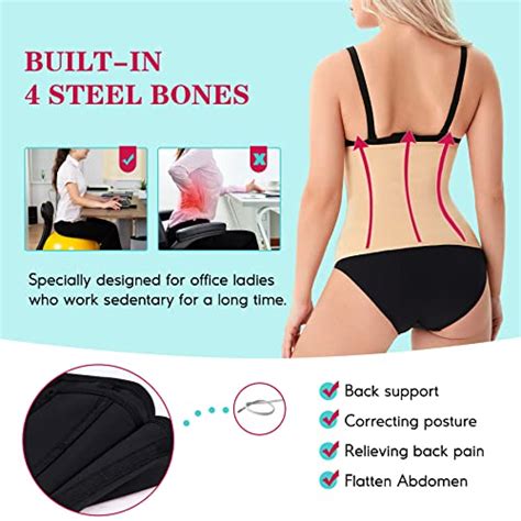 Loday Waist Trainer Corset For Weight Loss Tummy Control Sport Workout Body Shaper Black Xl