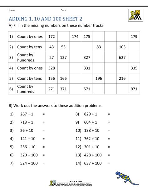Addition Facts Worksheet 2nd Grade Math Worksheets Printable Math