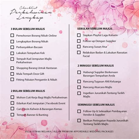 Jom Kahwin På Twitter Checklist Perkahwinan Lengkap Checklist Ini