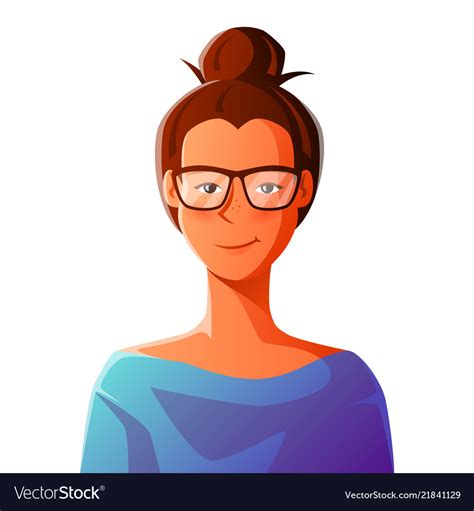 Cute Girl In Glasses Royalty Free Vector Image