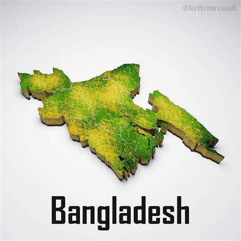 Bangladesh Country Map 3d Model 3d Model Cgtrader