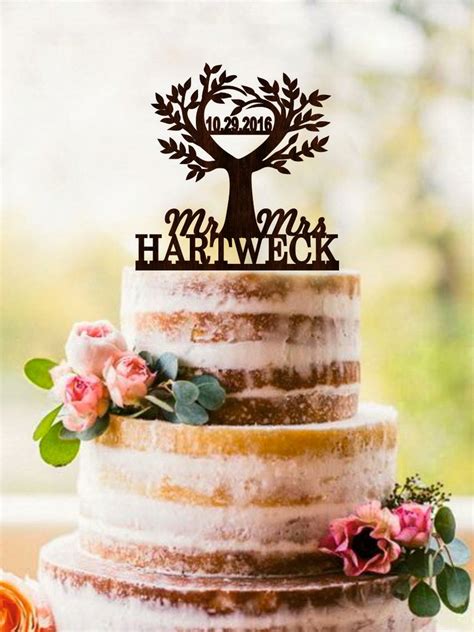 Tree Cake Topper Wedding Rustic Cake Topper Wood Cake Topper Etsy