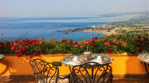 A Beautiful Landscape From Terrace Sunrise Over Italy