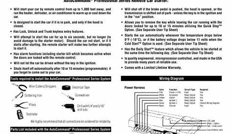 auto command remote start manual