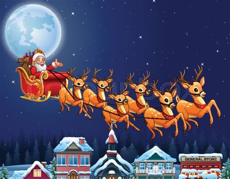 Images Of Santa Claus And Reindeer Santa Claus Coming To Town Riding