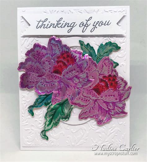 Nadine Carlier Stamped Foil Flower Card