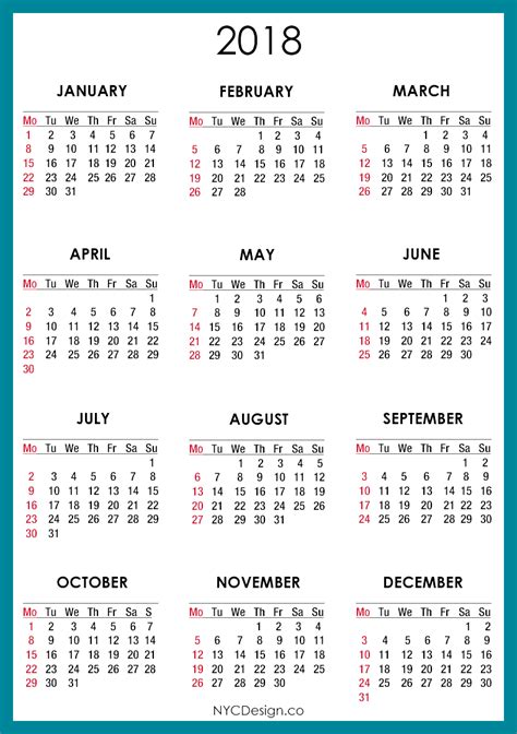 2018 Calendar Transparent Free Png Png All Png All