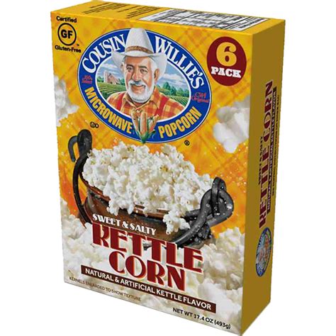 Cousin Willies Sweet And Salty Kettle Corn Microwave Popcorn Unpopped