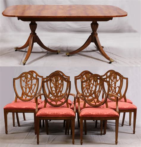 Sold At Auction Drexel Heritage Mahogany Dining Table With Chairs