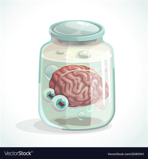Human Brain And Eyes In Jar Royalty Free Vector Image