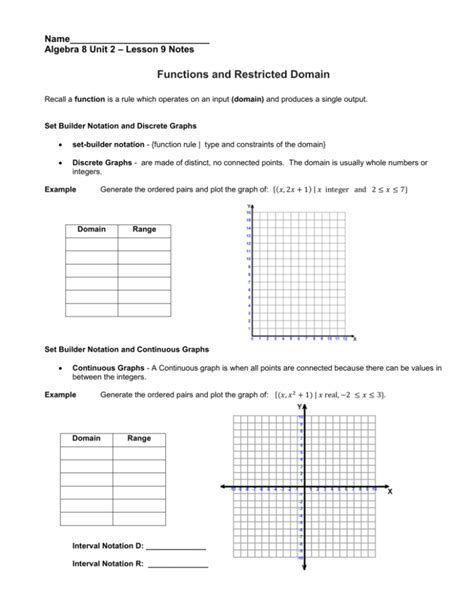 Interval Notation Worksheet With Answers
