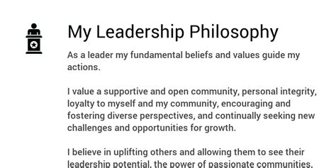 Leadership Philosophy Infogram