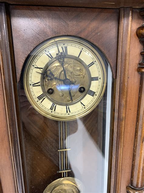 Ds Late 19th Century Walnut And Beech Cased Vienna Wall Clock Twin