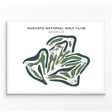 Augusta National Golf Course Map Print Golf Course Prints
