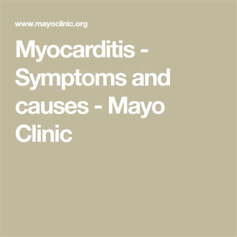 Potential causes are many, but the likelihood of developing myocarditis is rare. Myocarditis - Symptoms and causes - Mayo Clinic | Treat cancer, Appendicitis symptoms, Symptoms