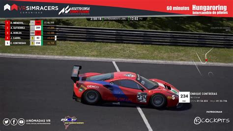 EVENTO ESPECIAL VRS HUNGARORING ASSETTO CORSA COMPETIZIONE YouTube