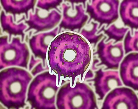 Drippy Donut Die Cut Vinyl Sticker Perfect For Phone Cases And Etsy