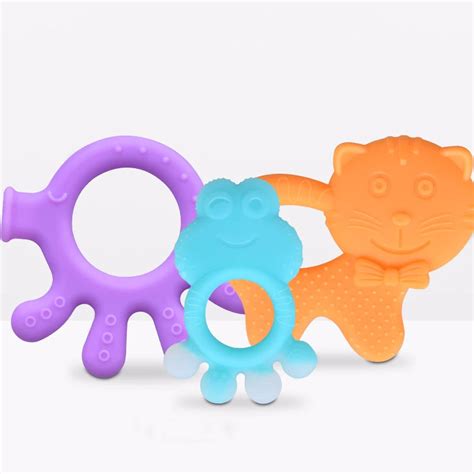 10 Type Safety Silicone Baby Teether Cartoon Animal Toddler Chew