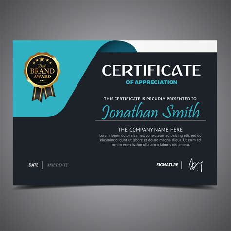 Dark And Blue Diploma Template 216601 Vector Art At Vecteezy