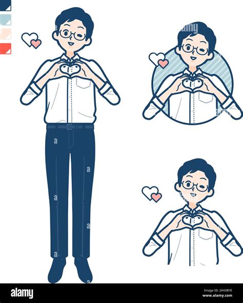 A Man In Shirt With Making A Heart Symbol By Hand Images It S Vector Art So It S Easy To Edit