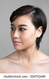 Nude Asian Woman Short Hair Shutterstock