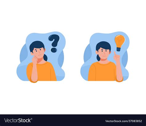 Thinking With Question Mark And Light Bulb Icons Vector Image