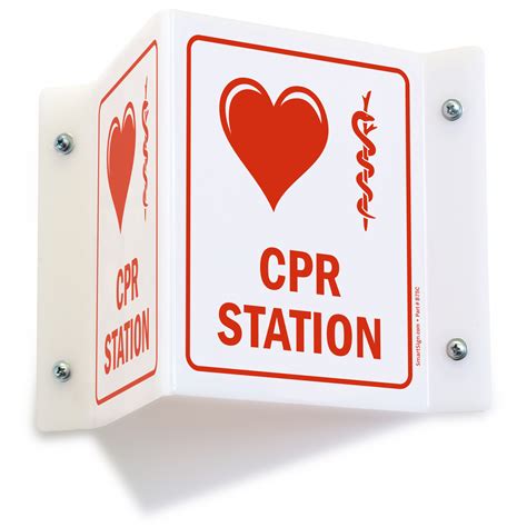 Cpr Station Projecting Sign With Medical Symbol Sku S 9289
