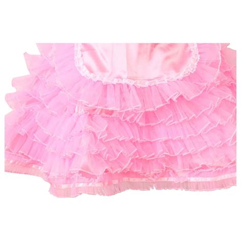 Lockable Prissy Sissy Maid Satin Organza Pink Dress Uniform Costume Buy Online In Sri Lanka At