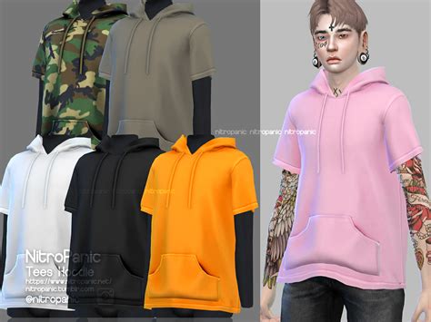 Tees Hoodie For The Sims 4 Sims 4 Men Clothing Sims 4 Male Clothes