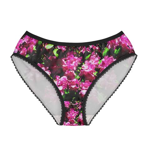 Flower Print Pink Panties Womens Fashion Apparel Flower Print T
