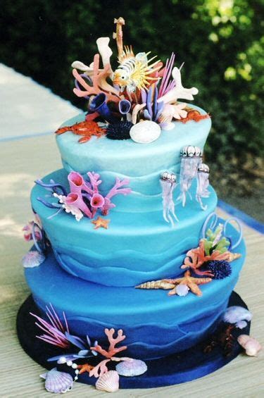 Under the sea cakes are extra colorful and could vary in shape, size and flavor. Pin by Cassie Hamilton on Cakes | Ocean cakes, Beach cakes ...