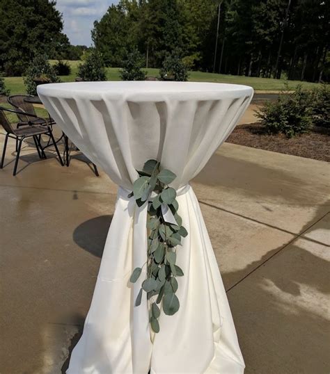 Cocktail Table Greenery Tie Moss Green Wedding Weddings By Color Cocktail Tables
