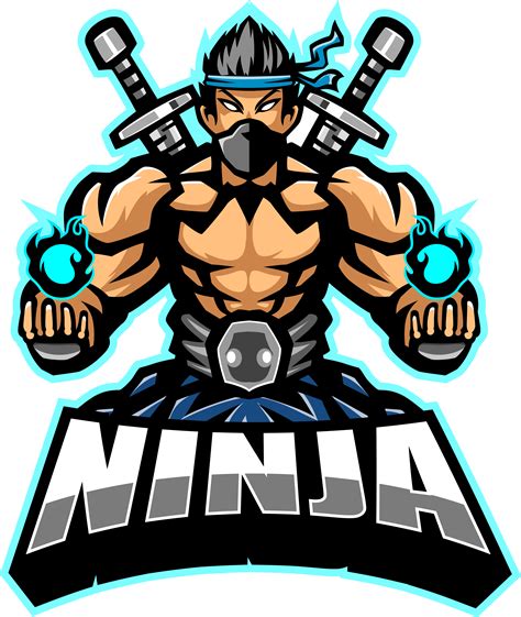 Samurai Skull Esports Logo Gaming Mascot Ninja Clipar